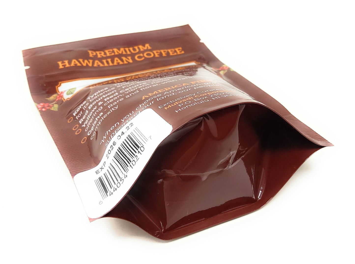 Mulvadi 100% Kona Coffee Ground Medium Roast 2 oz Single Origin Hawaii USA