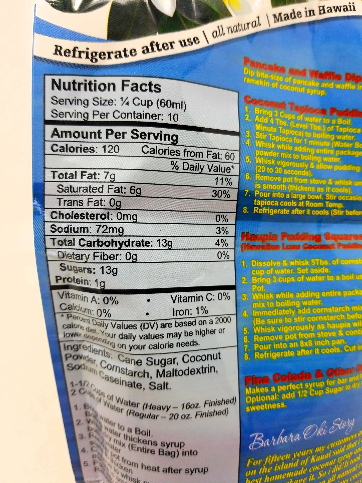 Hawaii's Best Hawaiian Coconut Syrup & Delights - All Natural Mix (8oz)