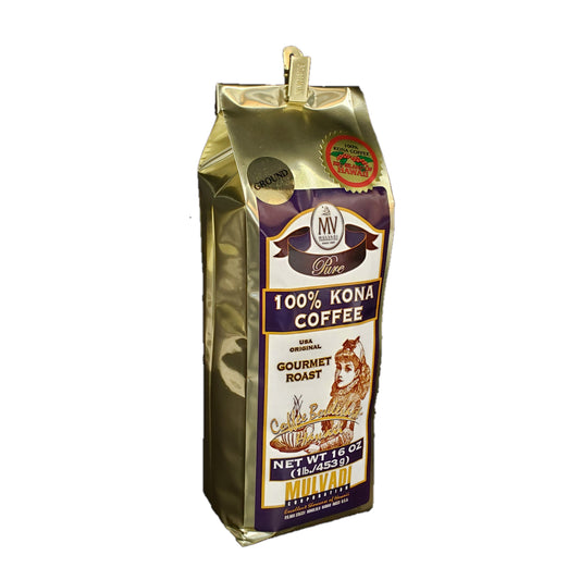 Mulvadi 16 oz 100% Kona Coffee Ground