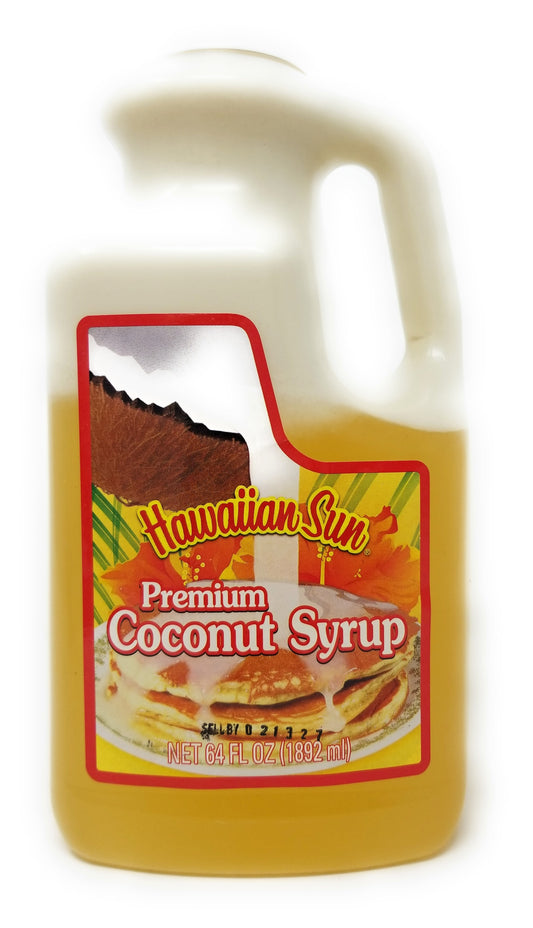 Hawaiian Sun Premium Coconut Syrup 64 Fl Oz Bulk Size Pancake Waffle Topping