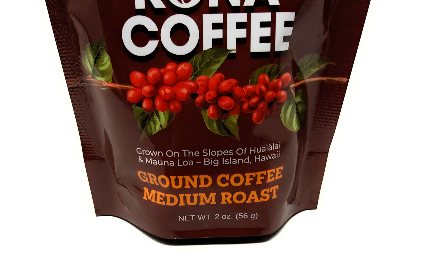 Mulvadi 100% Kona Coffee Ground Medium Roast 2 oz Single Origin Hawaii USA