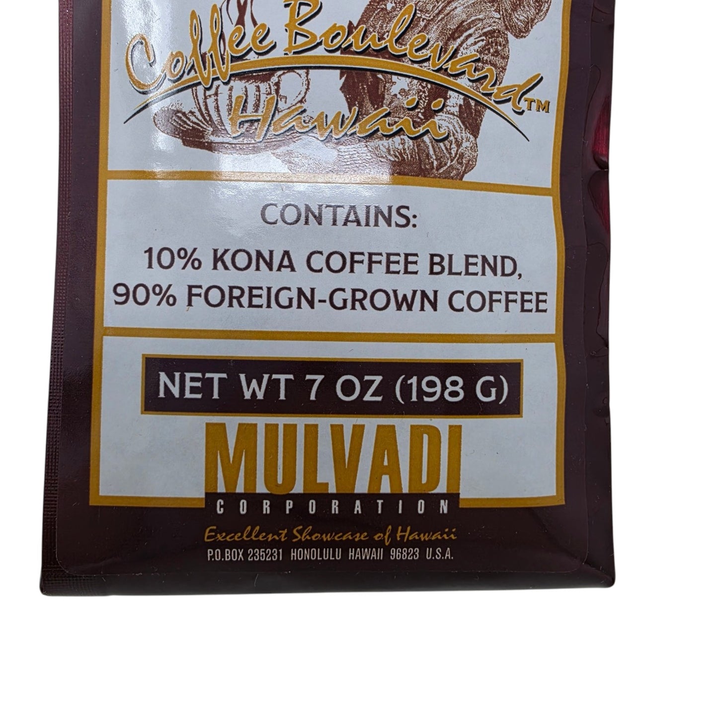 マルヴァディ 10% コナブレンドコーヒー ホールビーン 7オンス バッグ
