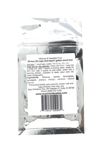 Maui Rainbow Tea Hibiscus Hawaiian Fruit Herbal Tea Caffeine Free 1.4oz 20 Cups