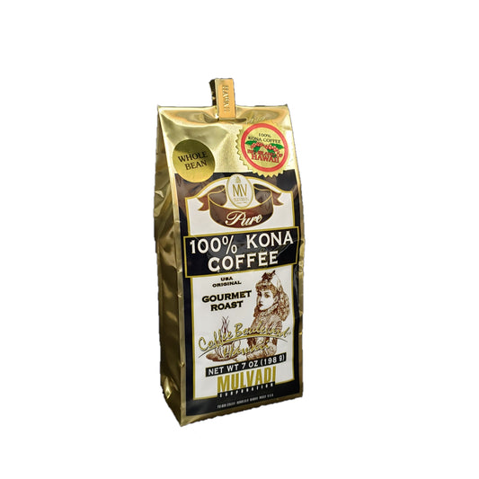 Mulvadi 100% Kona Coffee Whole Bean 7 oz Bag