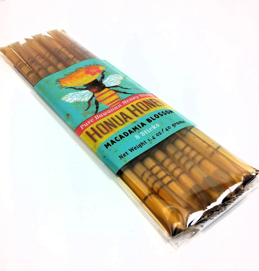 Big Island Bees Honua Honey Sticks – 8 Count Pack, 1.4 oz Total, Pure Hawaiian Honey
