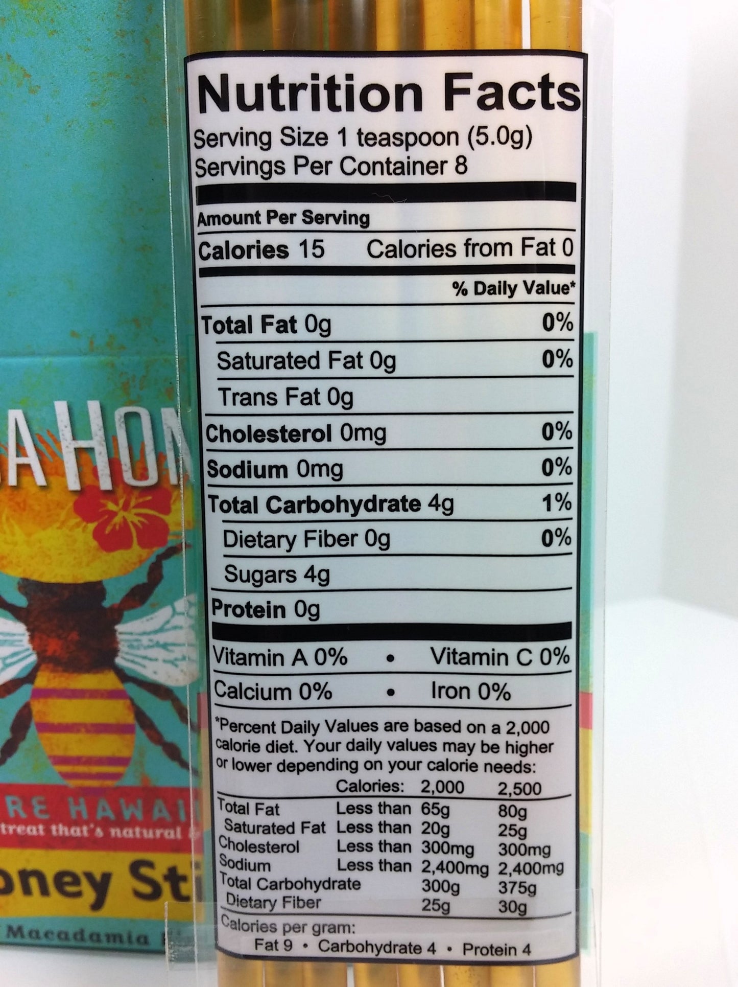 ビッグアイランドビーズ ホヌアハニースティック – 8本入りパック、合計1.4オンス、純粋なハワイアンハニー