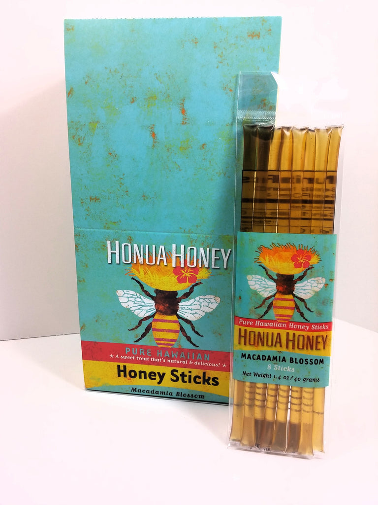 Big Island Bees Honua Honey Sticks – 8 Count Pack, 1.4 oz Total, Pure Hawaiian Honey