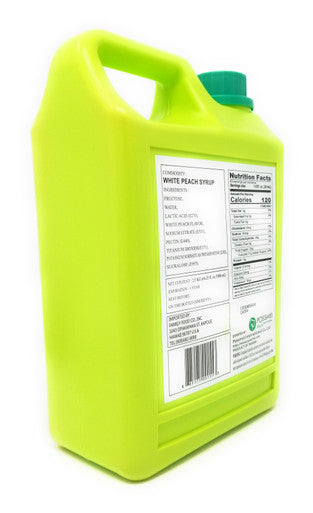 Possmei Flavored Syrup, White Peach, 5.5 Pound
