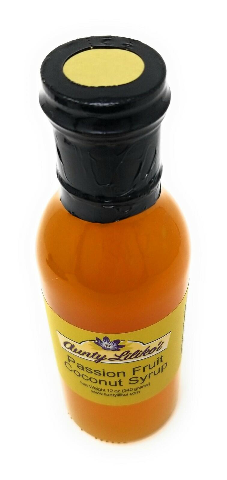 Aunty Lilikoi Passion Coconut Syrup 12oz | Hawaiian Dessert Pancake Topping