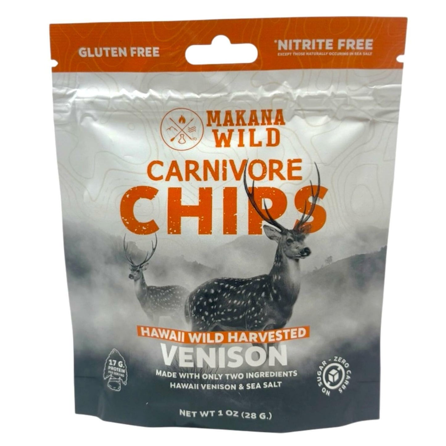 Makana Wild Carnivore Chips Hawiia Wild Harvested Venison 1 oz