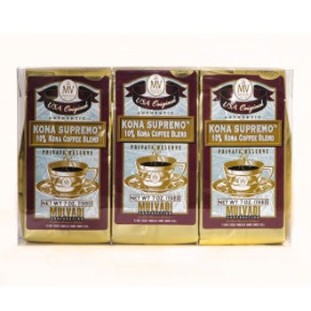 3- 7oz 10% Kona Blend Coffee Gift Set