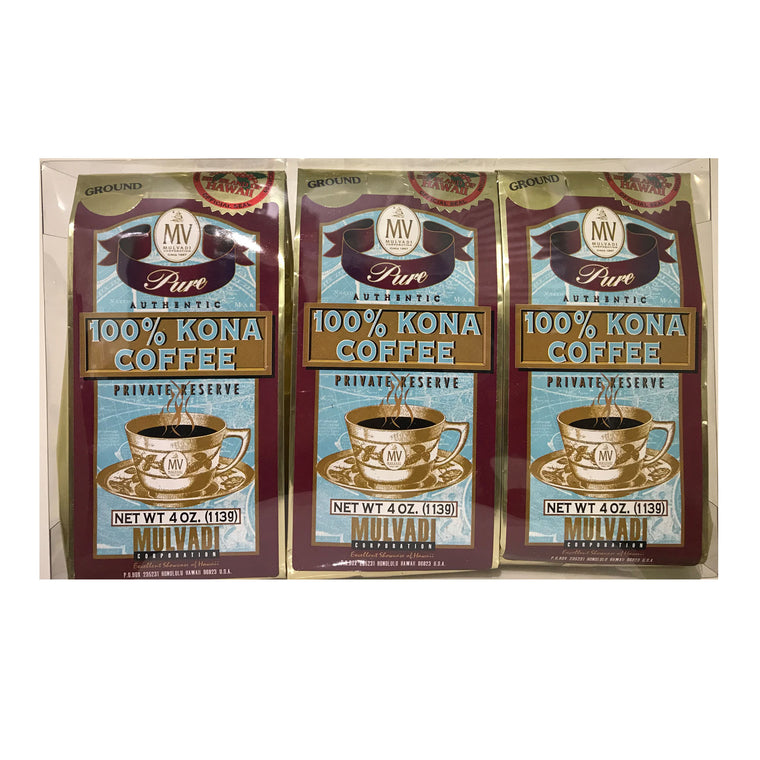 3pk- 4oz 100% Kona Private Reserve Ground