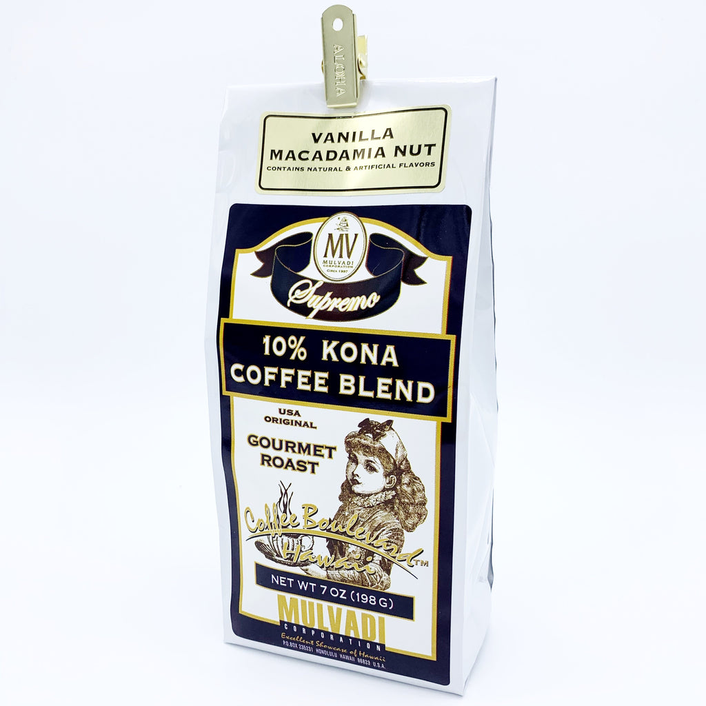 10% Kona Blend Coffee Vanilla Macnut Ground